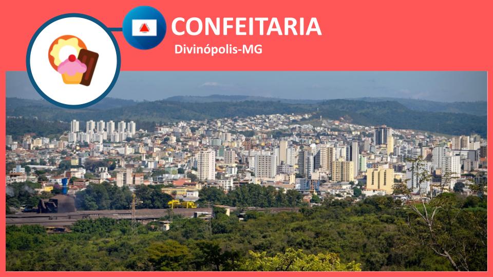 Vitrine de doces de uma Confeitaria em Divinópolis-MG com bolos artesanais
