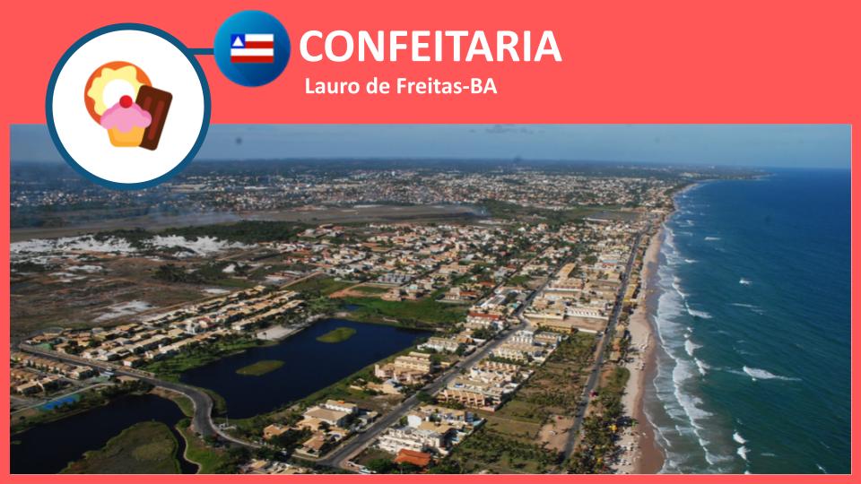 Confeitaria em Lauro de Freitas-BA com bolos decorados e doces artesanais expostos