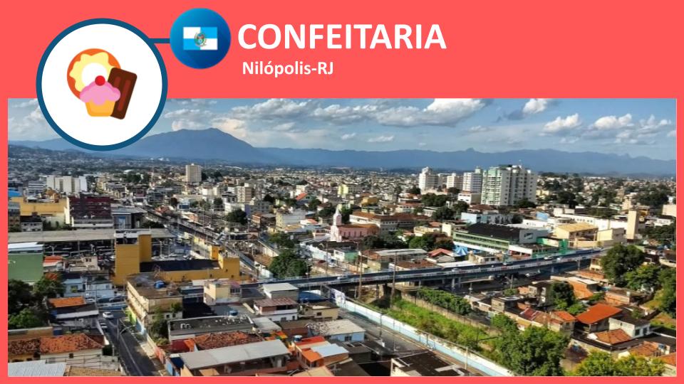 Vitrine de doces em uma Confeitaria em Nilópolis-RJ com bolos e tortas artesanais