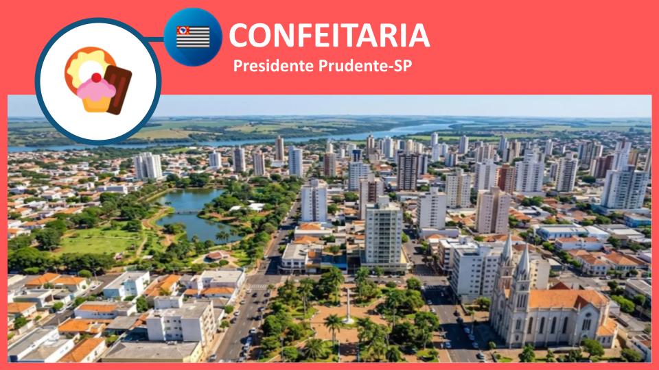 Vitrine de confeitaria em Presidente Prudente-SP com bolos e doces artesanais