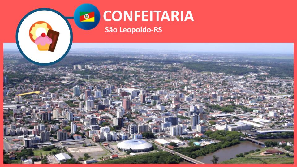Vitrine de bolos e doces de uma Confeitaria em São Leopoldo-RS com decoração artesanal
